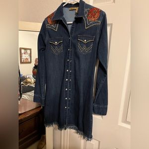 Wrangler Rodeo Quincy Denim dress super rare sz S.  Beautiful iconic wrangler